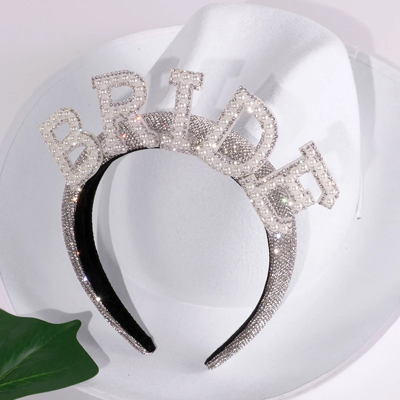 

Bride crown tiara Headband Bach weekend Bachelorette hen Party Bridal Shower wedding engagement girls night Decoration Gift