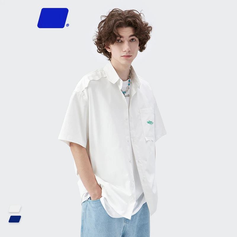 2022 New Fashion Spring Summer Shirts Klein Blue Harajuku T-shirt For Men Lettering Print Shirt For Lovers Oversize Clothing