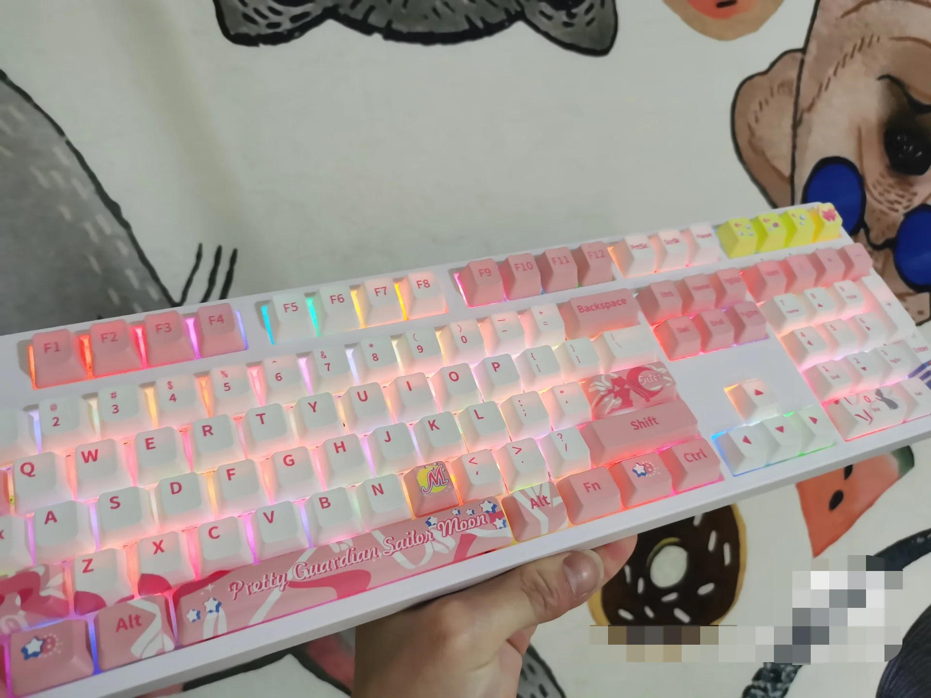 

Anime Keycap Kawaii Keycaps Cute Pink Keycaps 114 Keys PBT Keyboard Gift Sublimation Chreey Mechanical Keyboard Keycaps