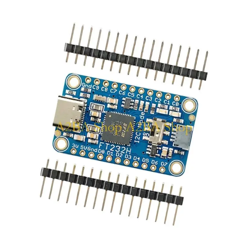 Фото A2BA FT232H Плата GPIO и I2C с портом USB Type C, небольшим модулем расширения для прокладки кабелей на уровне платы и проектным №1