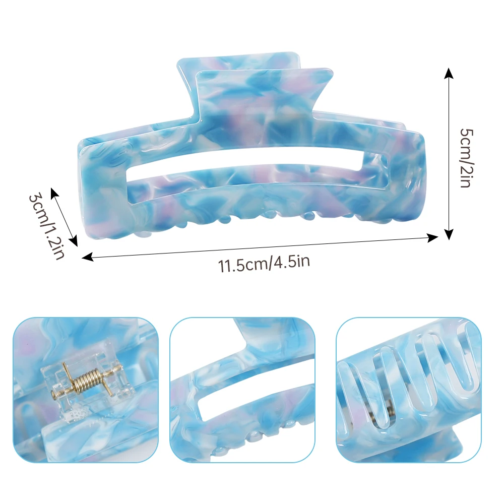 Крупный зажим для волос из ацетатного материала разные цвета длинная заколка