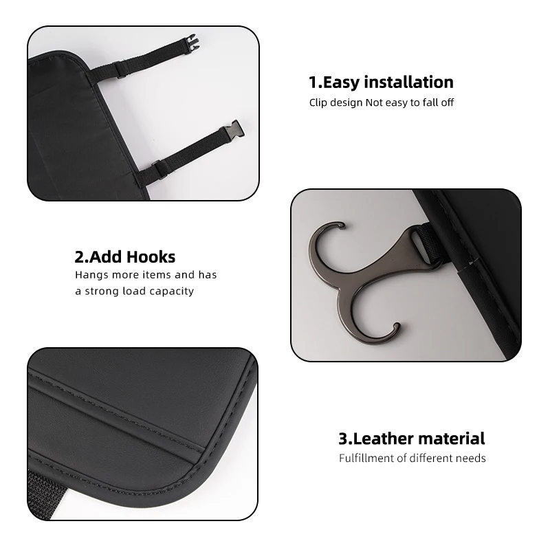 Кожаная сумка-Органайзер на спинку сиденья автомобиля многофункциональная