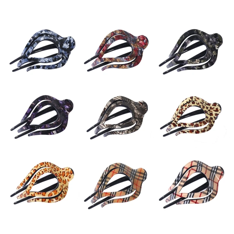 

Леопардовые зажимы для волос, французские зажимы для волос в клетку, зажимы для волос с нескользящим креплением N0PF