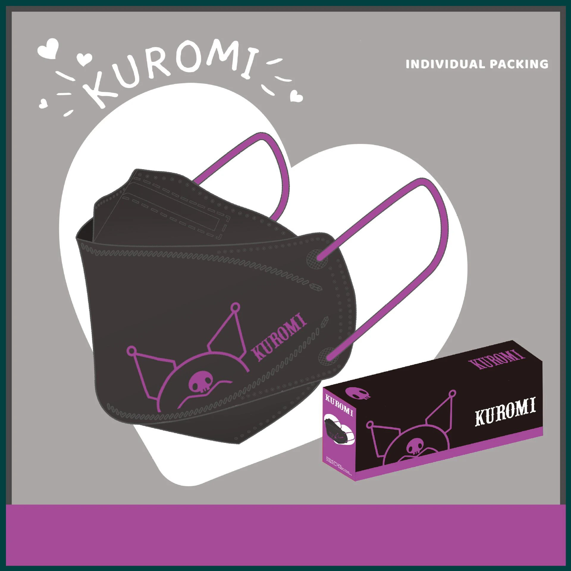 

Sanrio новая одноразовая маска Curomi для взрослых индивидуальная упаковка Kn94 четырехслойная Защитная дышащая модная мультяшная Милая маска