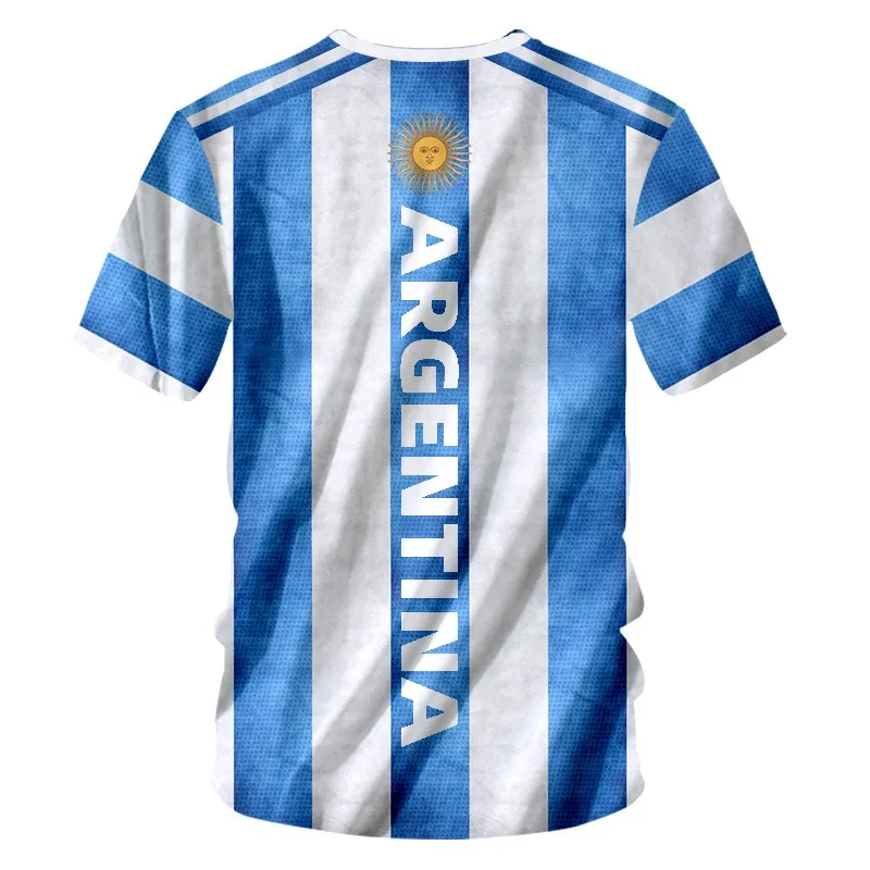 

Argentina National Flag T-shirts New Harajuku Streetwear 3D Print Short Sleeve Hip Hop Oversized Tee Shirt Men For Women Tops