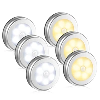 round led motion sensor night lights battery power wireless cabinet night light for home closet stair wall lights