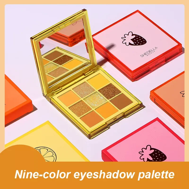 

NEW2023 9-color Eyeshadow Orange Blue Purple Gold Red Neon Eyeshadow Eyeshadow Palette Shimmer Matte Eye Makeup Highly Pigment C