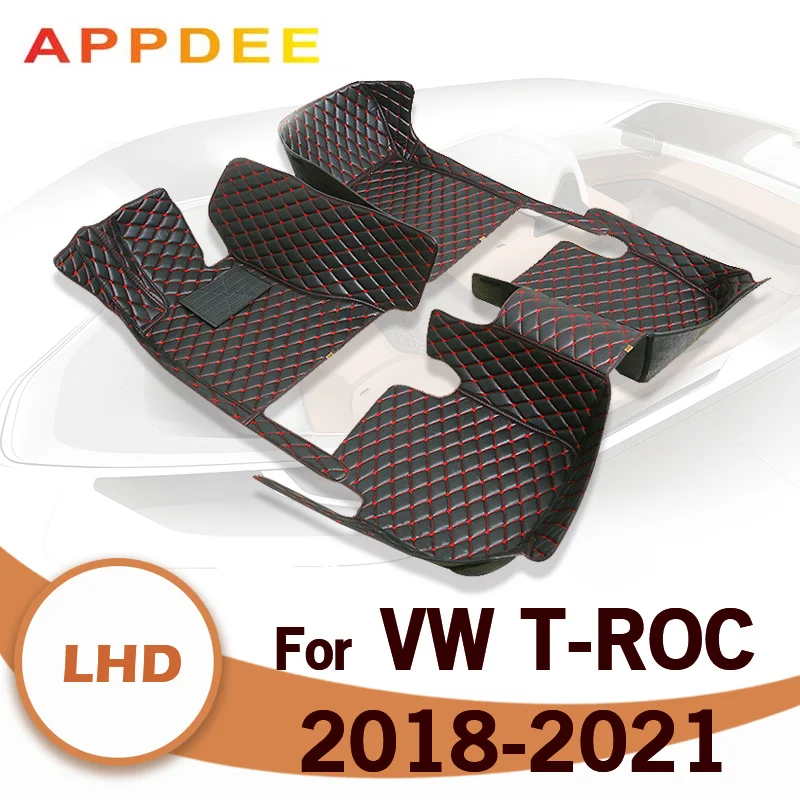 

Car Floor Mats For VW Volkswagen T-ROC 2018 2019 2020 2021 Custom Auto Foot Pads Automobile Carpet Cover Interior Accessories