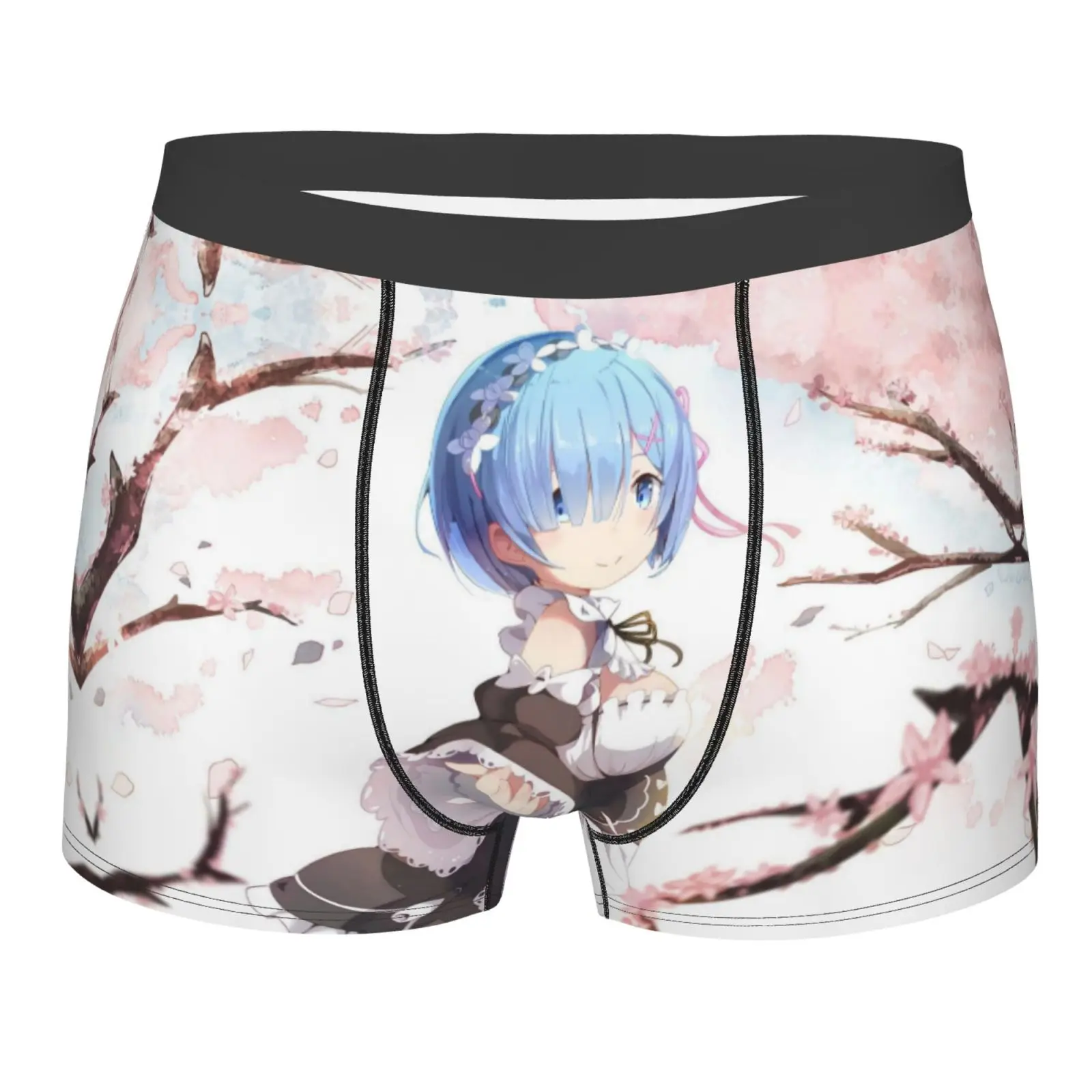

Remm Anime Mens Boxers Male Underpants Double Sides Printed Soft Breathable Machine Wash Polyester Print Boxer Shorts