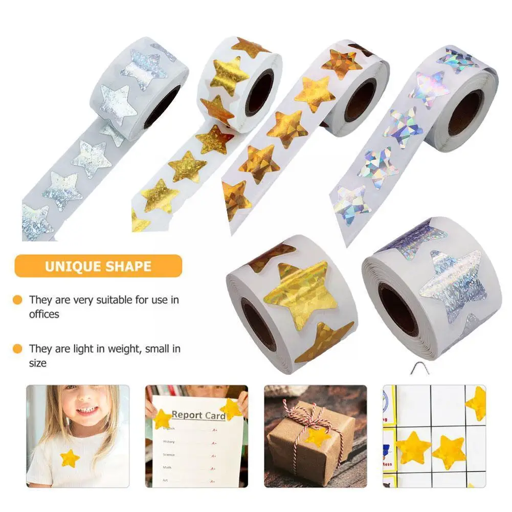 

Laser Gold Star Stickers For Kids Reward 100-500pcs Foil Star Stickers Labels For Wall Crafts Classroom Teachers Supplies K1k8