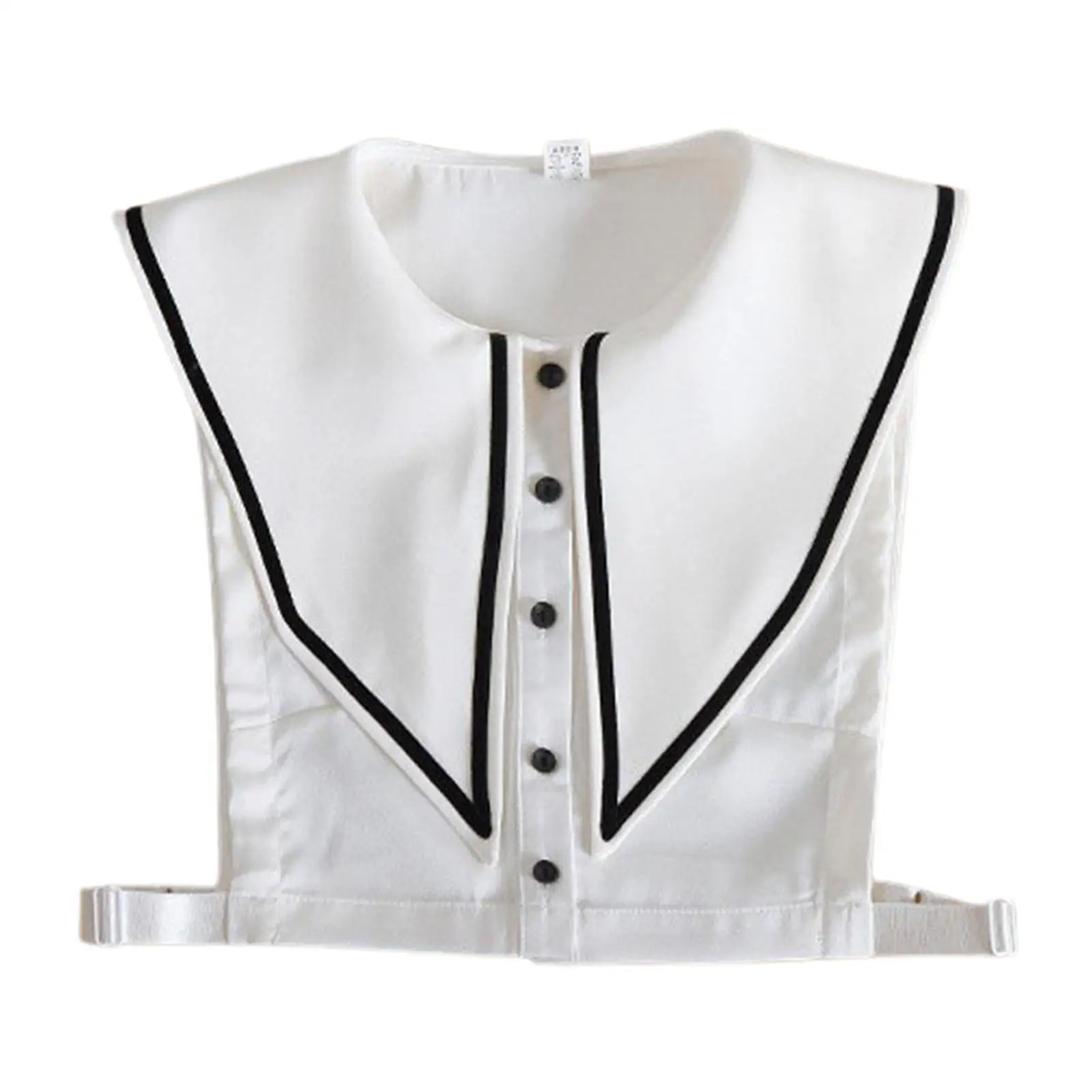 

Women White Fake Half Shirt Blouse Detachable Tops Big Lapel Dicky Collar Style2
