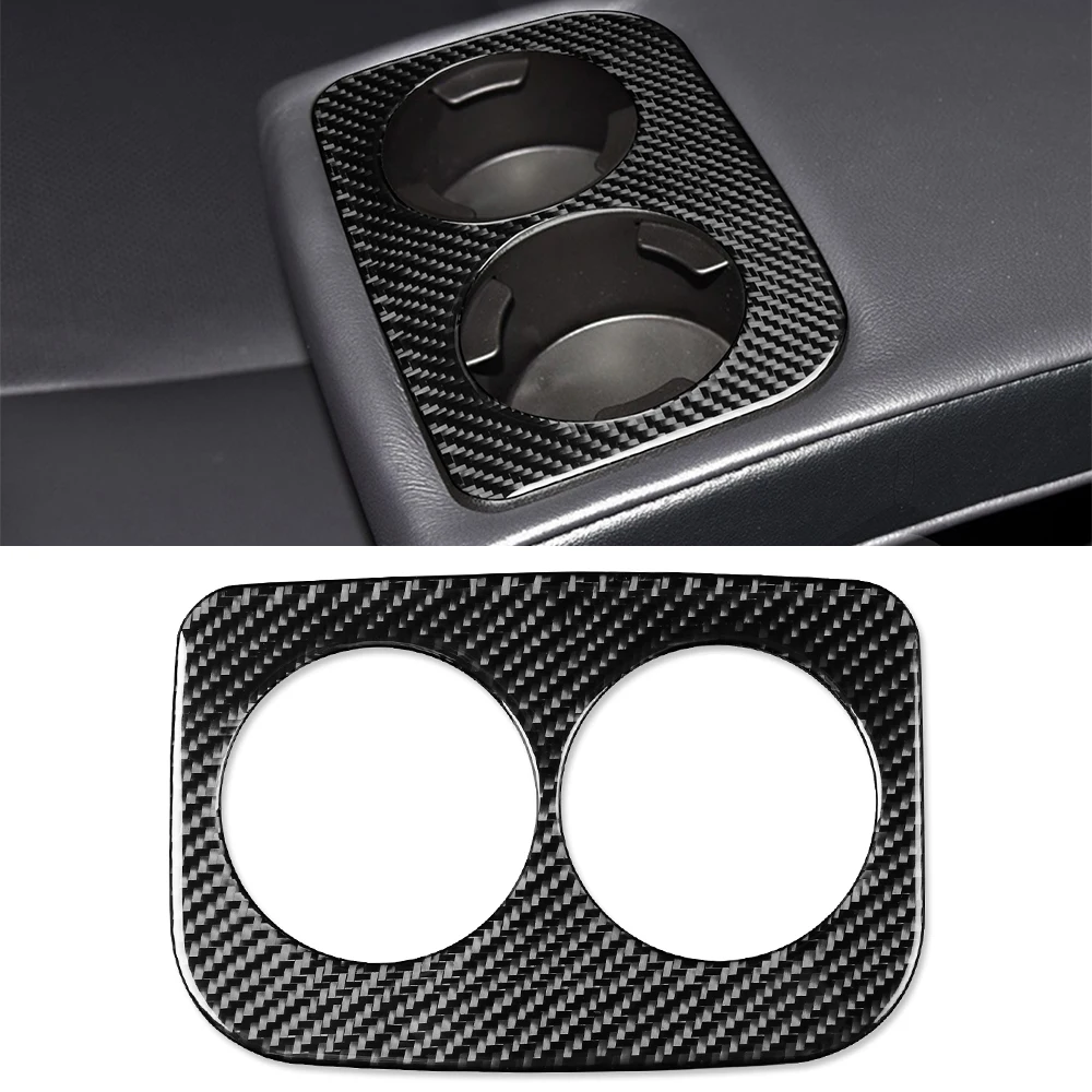

Rear Seat Water Cup Holder Sticker Decorative Cover Trim for Subaru Forester 2013-2018 Car Interior Accessories Carbon Fiber