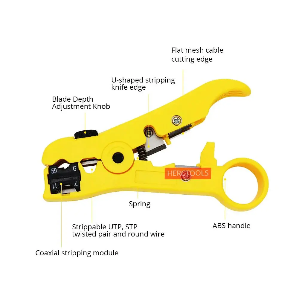 Набор для зачистки коаксиального кабеля регулируемый инструмент сжатия RG6 RG59 RG11