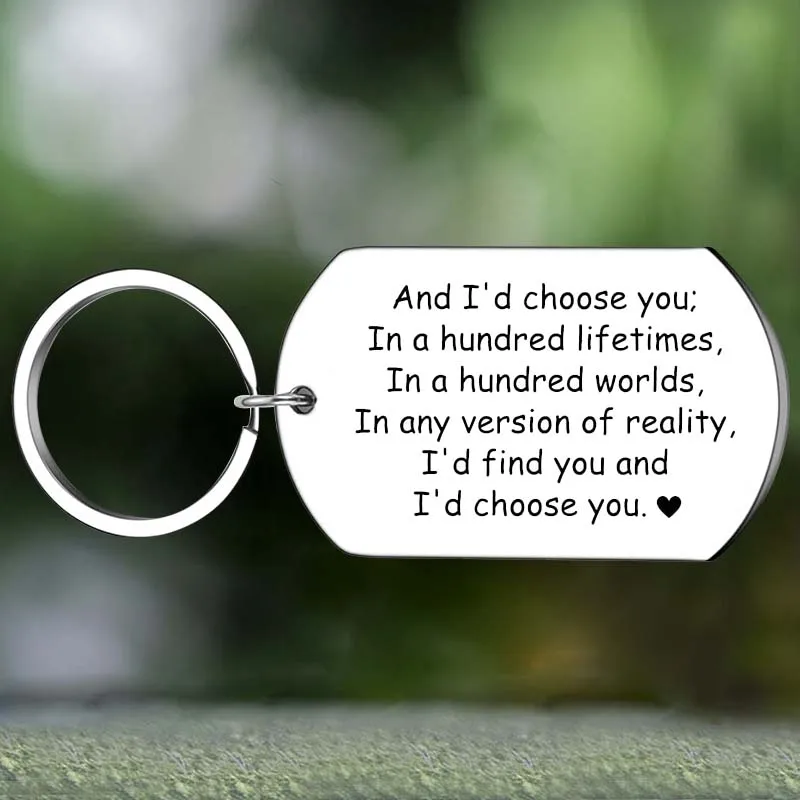 

Cute Anniversary Keychain Wedding Gifts Key Chain Pendant Jewelry Husband Boyfriend Valentines Birthday Gifts