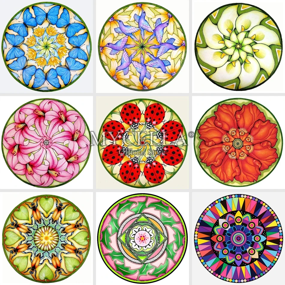 

Алмазная живопись с цветами мандалы 5d «сделай сам», бижутерия для вышивки крестиком, полная вышивка, мозаика, аниме украшение для дома, художественный подарок