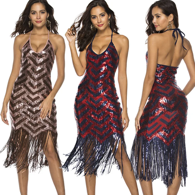 

Large Size Great Gatsby Dress Women's 1920s Flapper Dresses Fringe Dazzling Sequins Beaded 20s vestidos Vintage Party Costumes