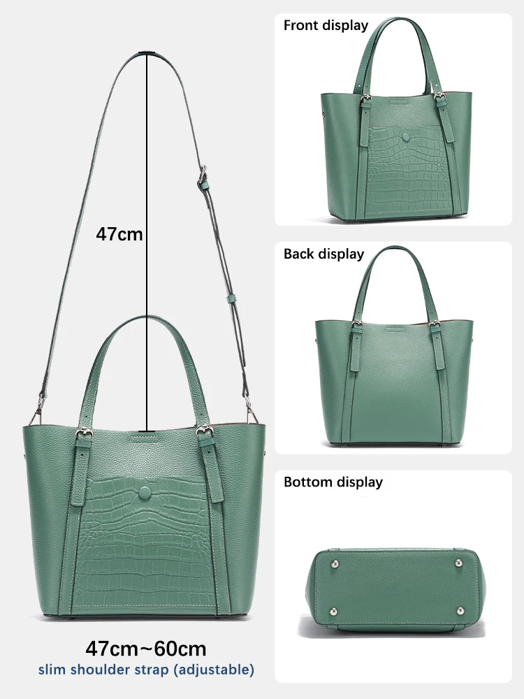 Женская сумка-тоут из мягкой натуральной кожи Zency элегантная вместительная