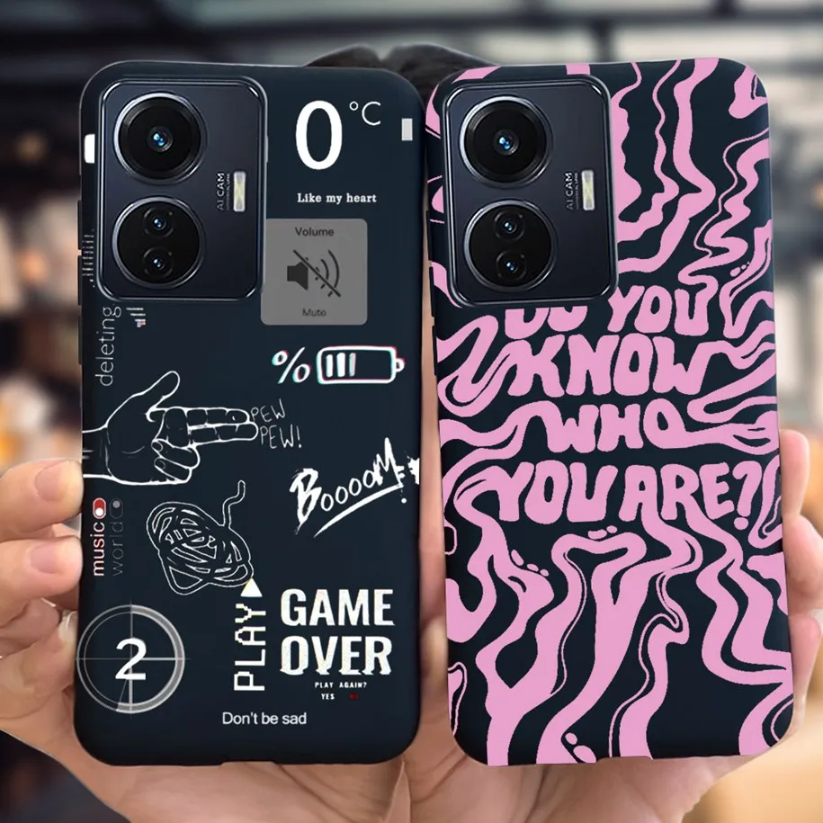 Чехол для телефона Vivo Y55 5G V2127 V2154 чехол Vivo Y75 5G V2142 Модный черный силиконовый мягкий чехол для VivoY75 Y 55 бампер