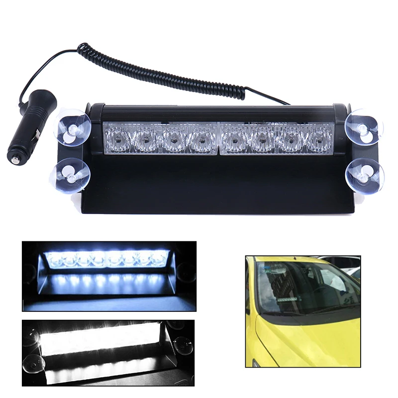 

8 светодисветодиодный, белый свет, полицейский автомобиль, приборная панель грузовика Предупреждение вспышка, стробоскоп