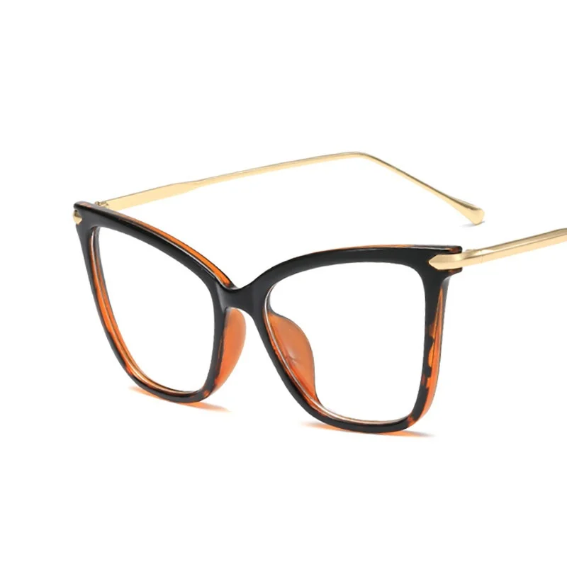 

2023, металлические Компьютерные оптические очки «кошачий глаз», женские очки с защитой от синего света, прозрачные линзы, игровые зеркальные оправы