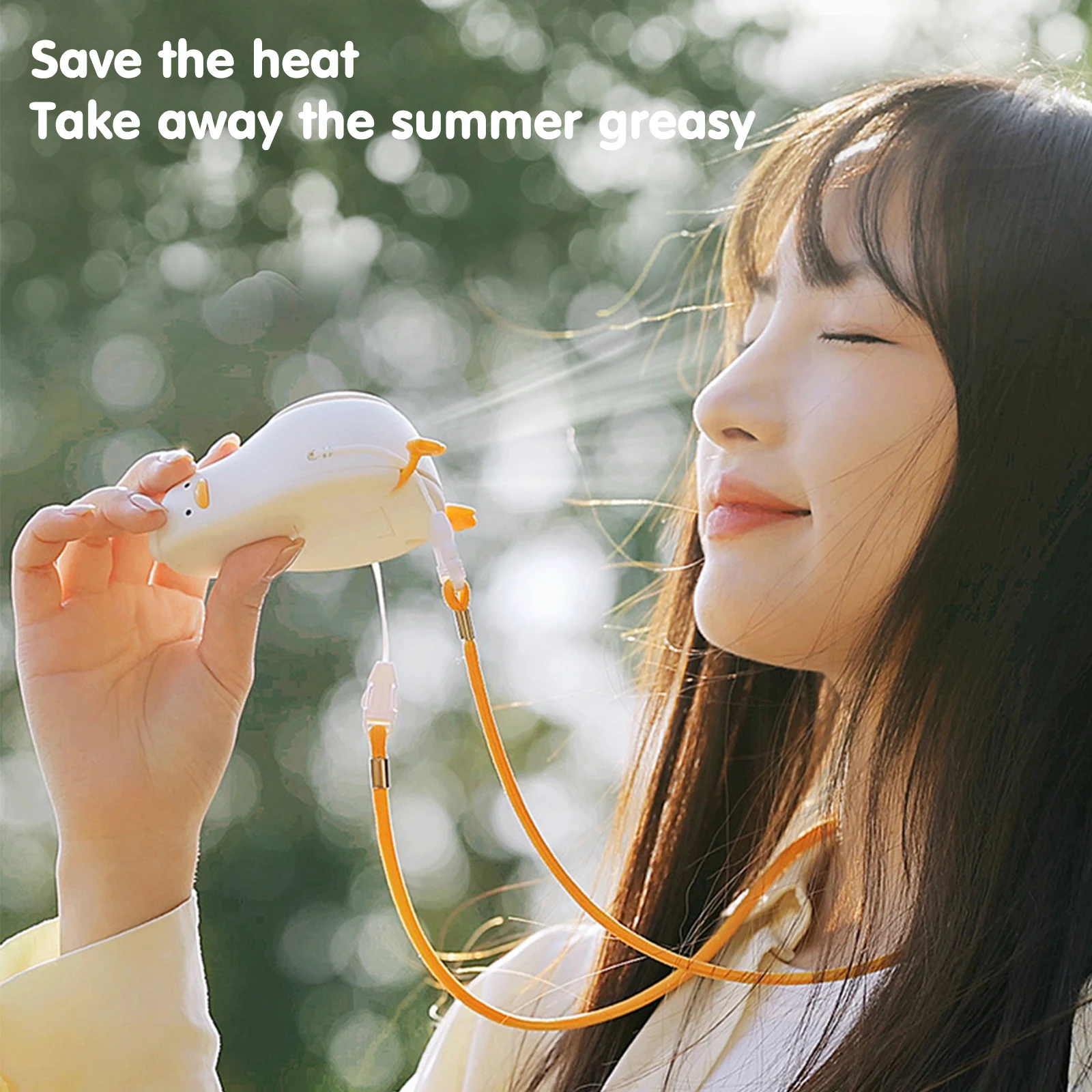 

Lying Duck Electric Fan Type-c Charging 800mAh 5W Desktop Student Cooling Fans 3-speed Adjustment Mute for Outdoor Travel Sports
