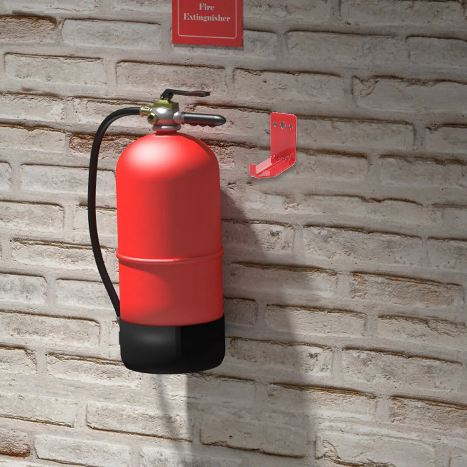 

4 Pcs Hooks Fire Extinguisher Mounting Wall Horizontal Hole Bracket Iron Holder