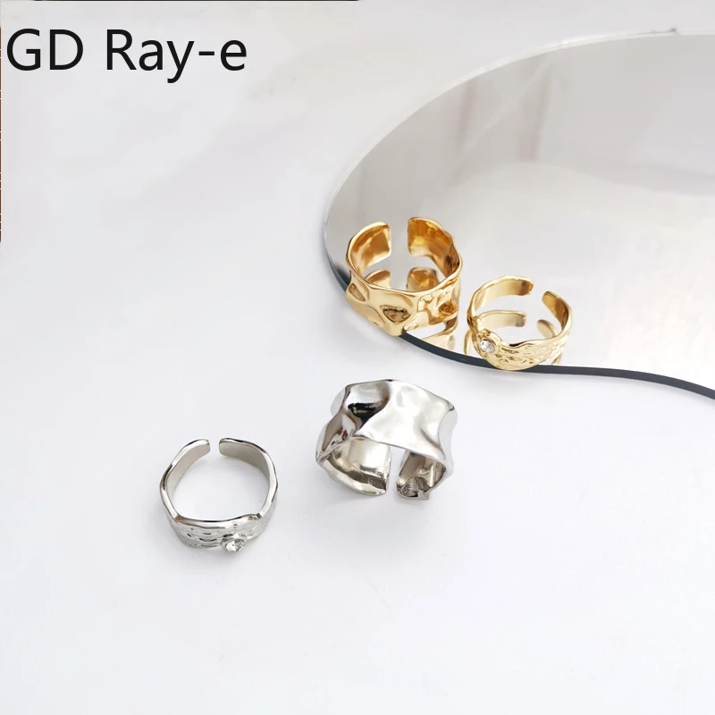 

Trendy Fashion Irregular Ring for Lovers' New Rhinestone Simple Hip Hop Index Finger Ring Set Female Jewelry Couple Rings 216