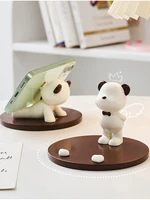 cute bear desk accessorie mobile phone holder nordic style pendulum stand resin figurines desktop reading home office decor gift