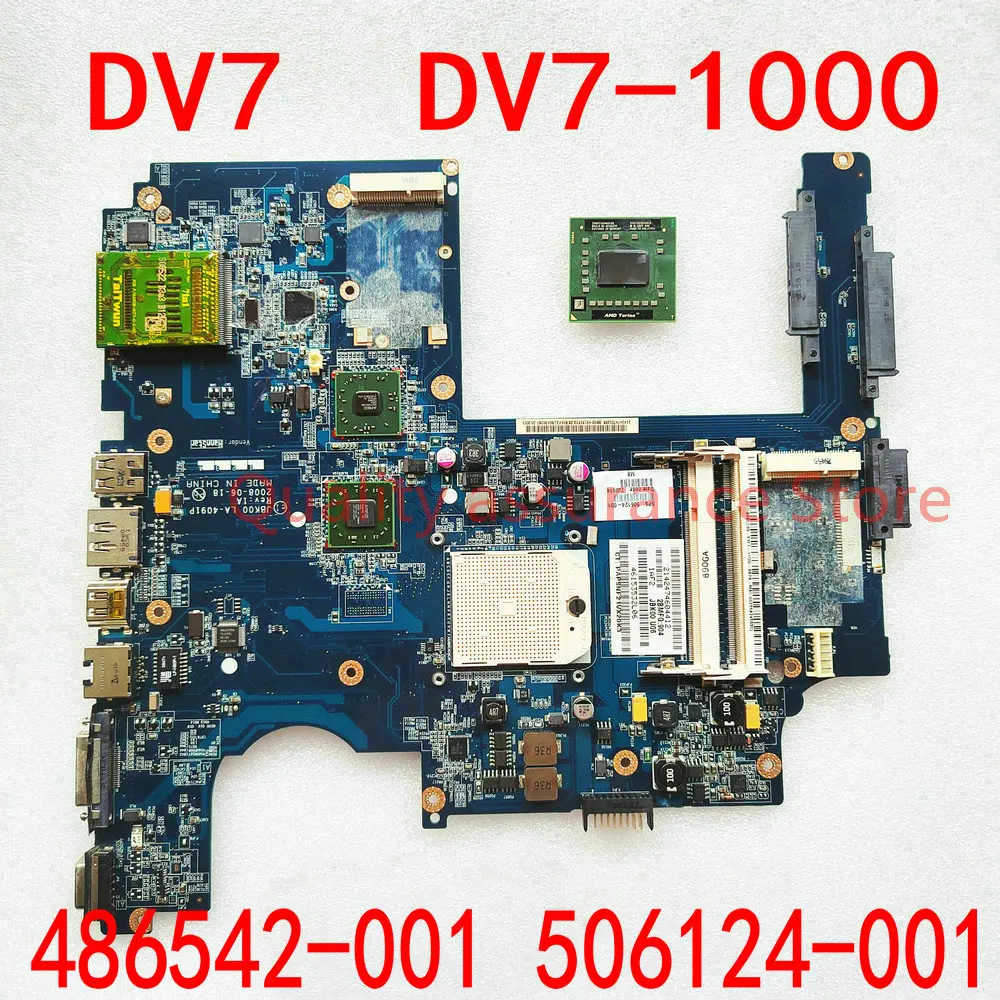 506124-001 для HP PAVILION DV7-1245dx DV7, материнская плата для ноутбука JBK00, системная плата 486542-001, бесплатный ЦП 506124-001 для HP PAVILION DV7-1245dx DV7, материнская плата для ноутбука JBK00, системная плата 486542-001, бесплатный ЦП