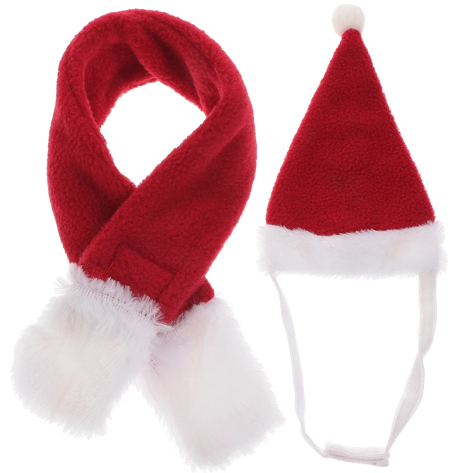 

2Pcs Reptiles Christams Hat Cosplay Props Bearded Dragon Lizard Santa Hat With Scarf Pet Christmas Costume Set For Reptiles