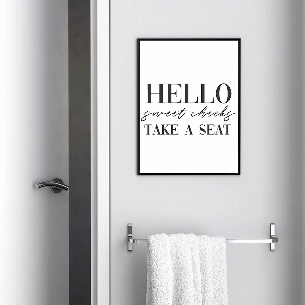 Ботанический тропический постер с принтом Hello Sweet на сиденье унитаза настенная