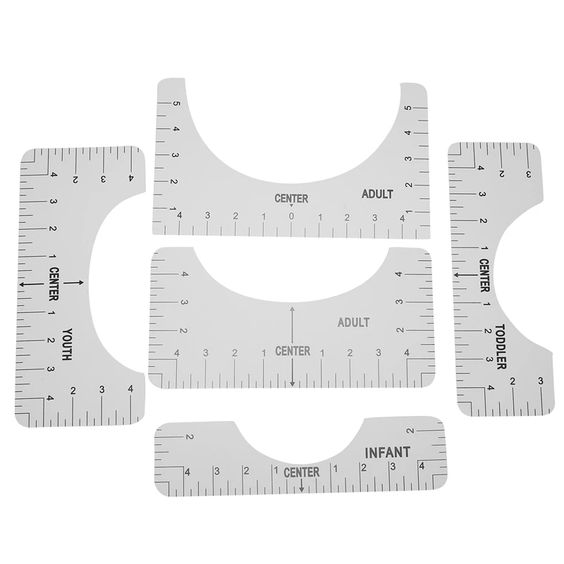 

5-In-1 T-Shirt Alignment Ruler Used To Guide T-Shirt Design Fashion Ruler Suitable For Adults, Teenagers And Children
