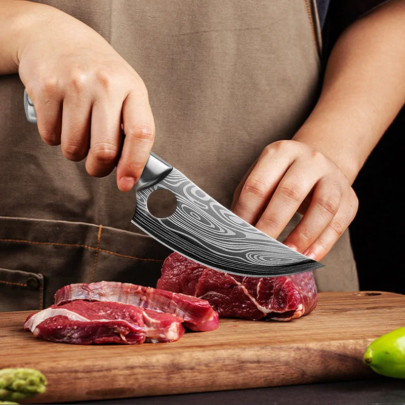 Дамасский нож из нержавеющей стали сербский кухонный шеф-нож для мяса фруктов