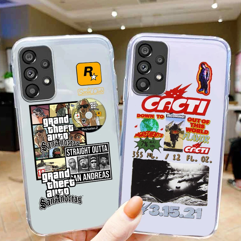 

Popular computer game posters Phone Case For Samsung A73 A72 A71 A53 A52 A51 A42 A32 A23 A22 A21S A13 A12 A03 A02 Transparent
