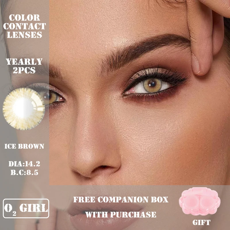 

Ice Series Color Eyes Colorful Contact Lenses Natural Pupils Yearly Use 1Pair=2Pcs Softly Wear Make Up Lens Cosplay Contacts