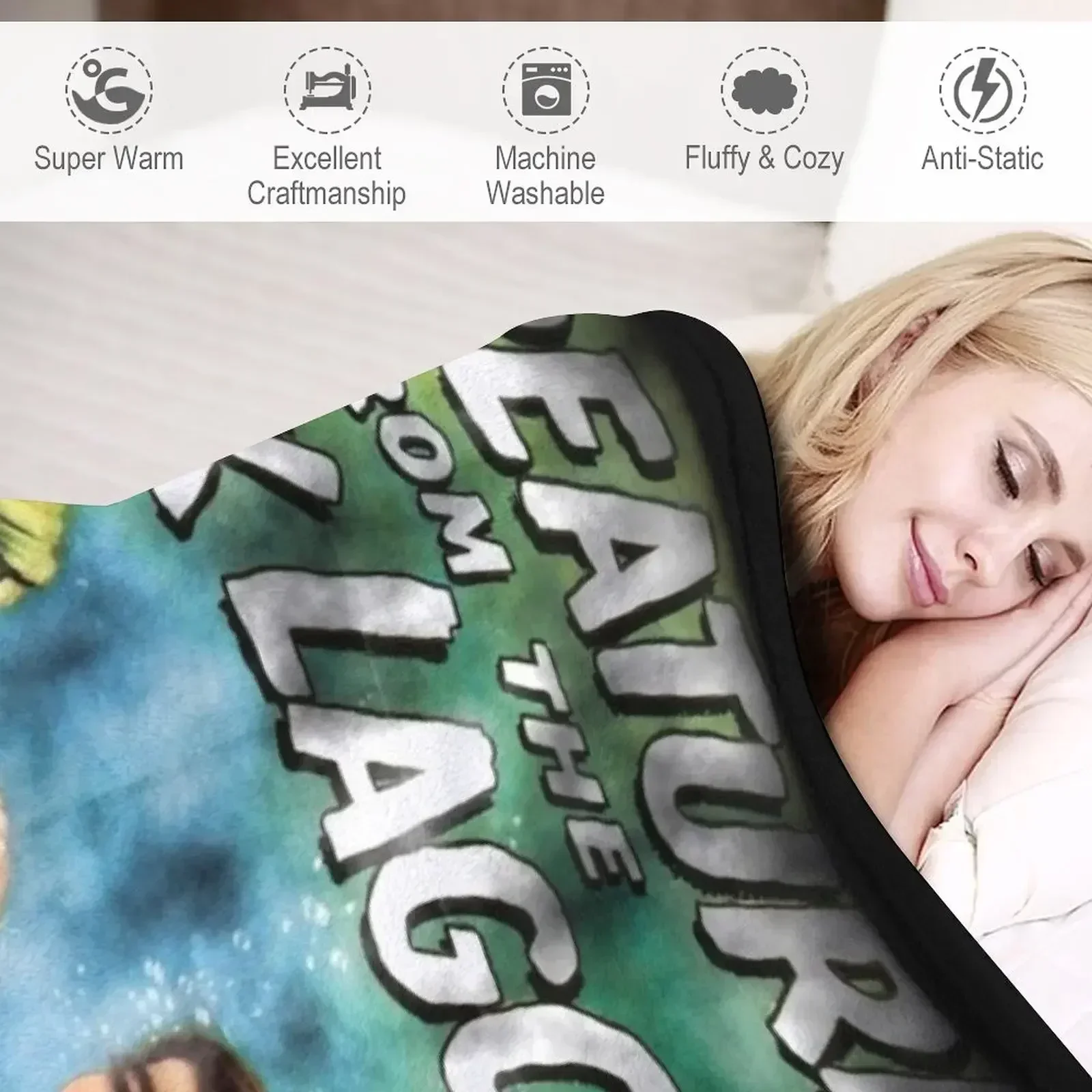 Истота из Черной лагуны — темная версия. Одеяло Фланелевая среда Постельное