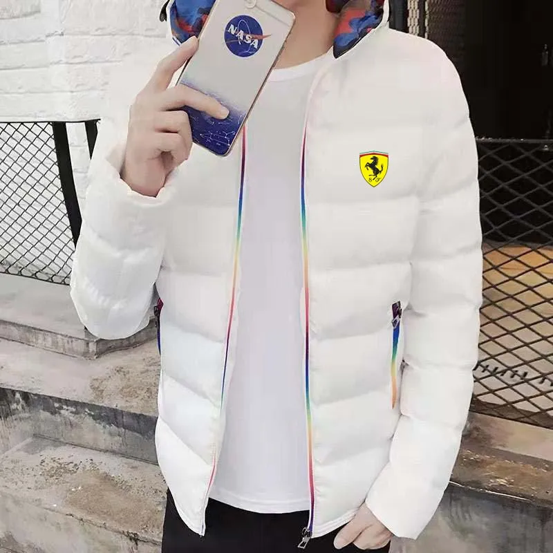 New fashion men's autumn and winter hooded down jacket men's warm jacket casual fashion men's down jacket