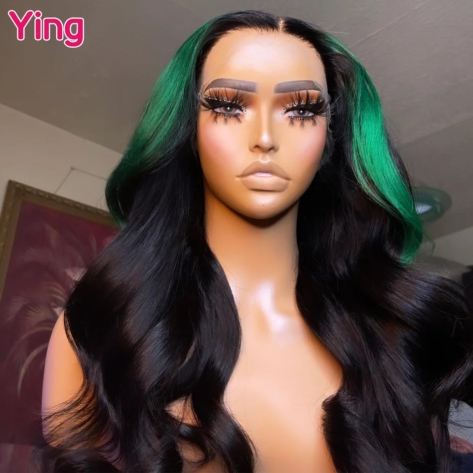 Ying Hair Green Stripe Body Wave 5x5 Transparent Lace Wig 13x4 Lace Front Wig 10A Remy Human Hair 13x6 Lace Front Wig PrePlucked