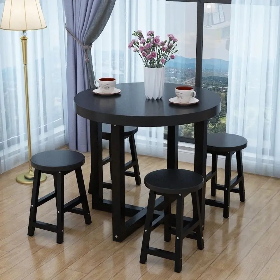 

Dining Chair Household Small Apartment Coffee Table Household Living Room Table and Chair Combination Reception Room Balcony