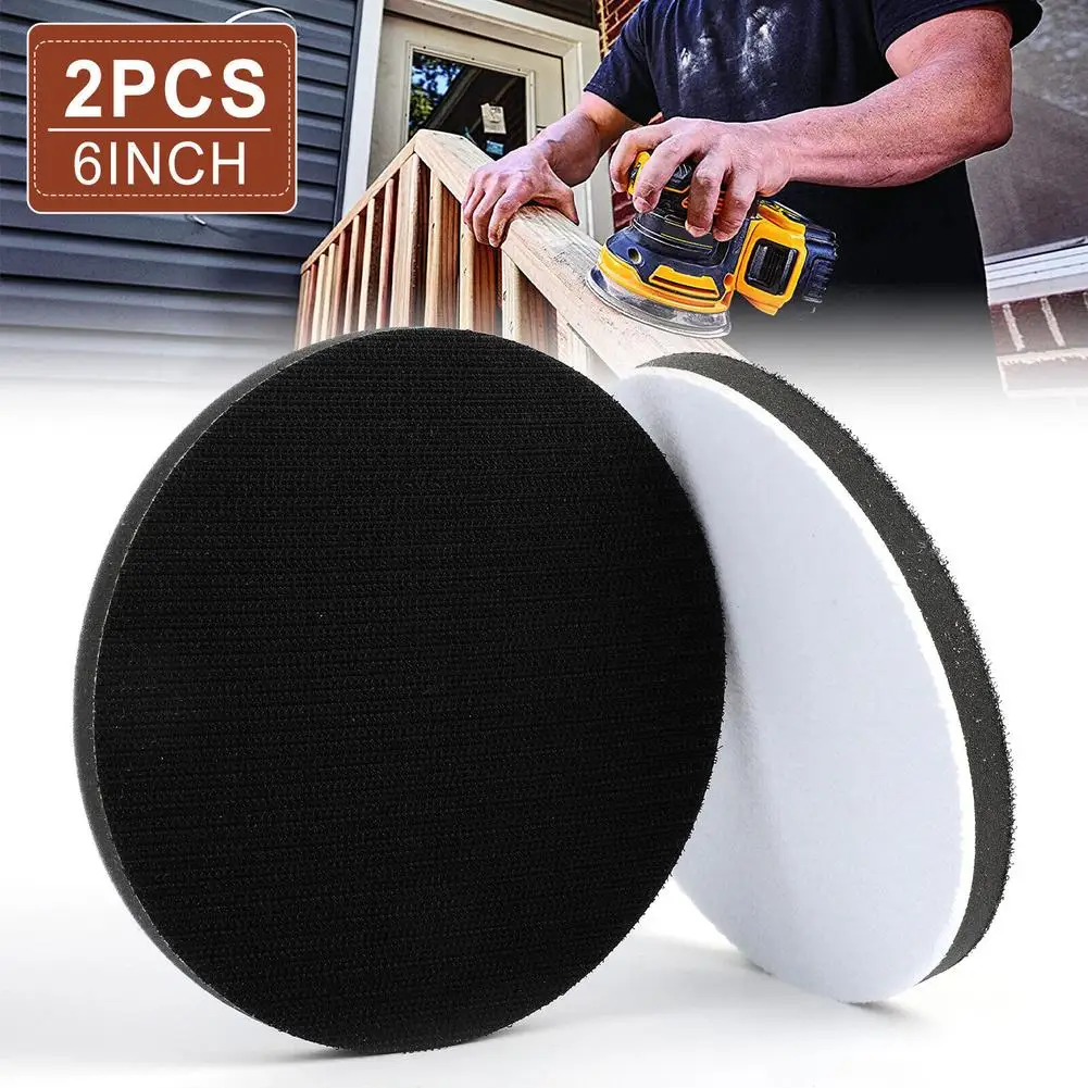 

2pcs 6 Inch 150mm Foam Cushion Sanding Disc Hook Loop Sander Buffer Backing Pad For Polishing Grinding