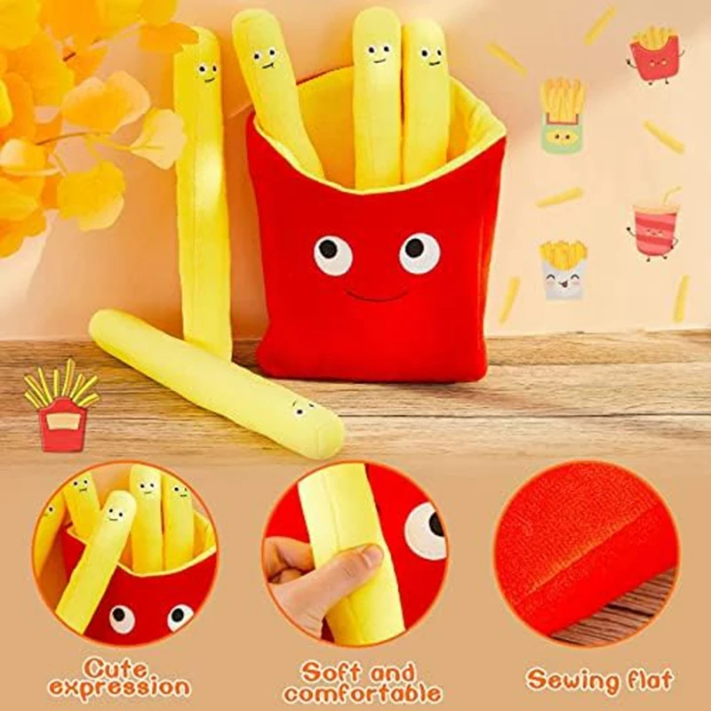 

Food Pillows, Cute French Fry Plush Toy Stuffed Removable Plush French Fries Funny, Creative-Simulation Pillow Durable