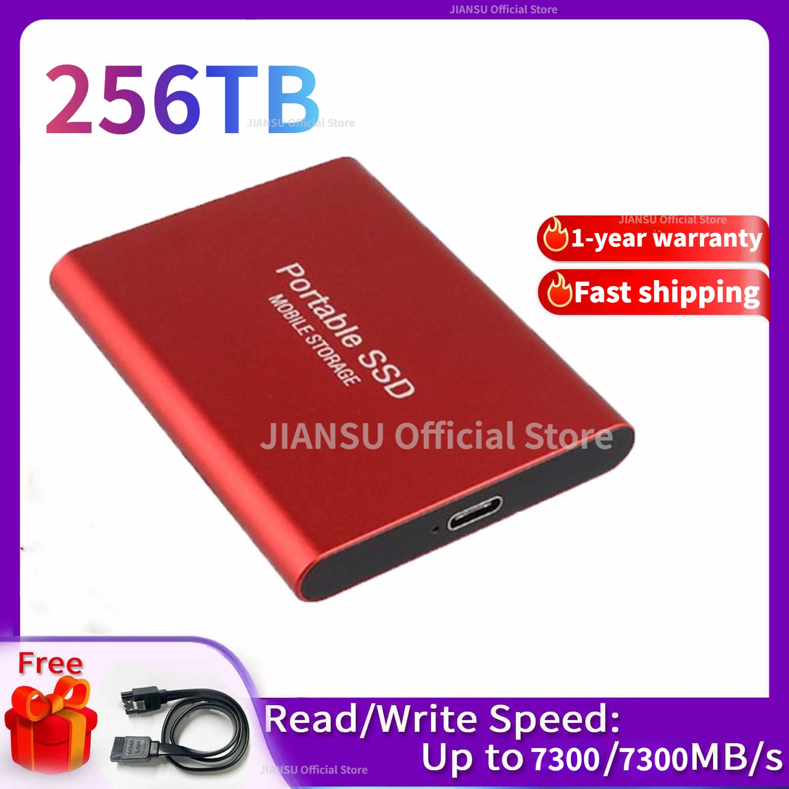 

8TB Portable SSD 16TB High-speed Mobile Solid State Drive 4TB 2TB SSD Mobile Hard Drives External Storage Decives for Laptop