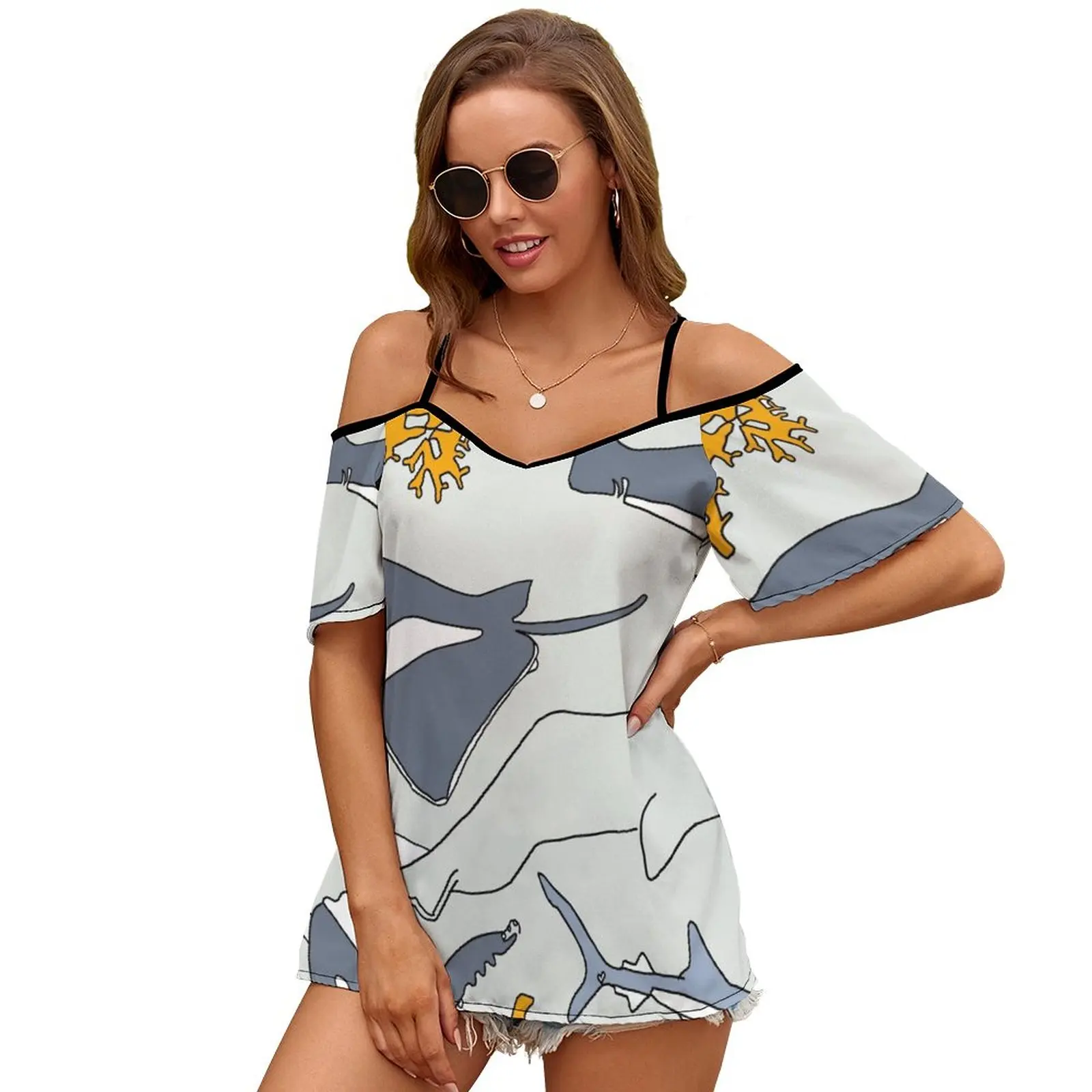 Женская футболка Under The Sea весенне-летние футболки с принтом различные стили кит