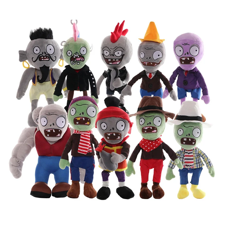 Plants VS Zombies Plush Stuffed Toys PVZ Zombies Bikini Athlete Angster Staff Clown Cosplay Game Figures Cute Kids Doll Gifts