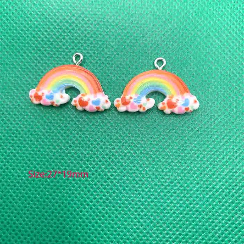 10 шт. Мультяшные милые радужные подвески для подвесок DIY серьги ожерелье