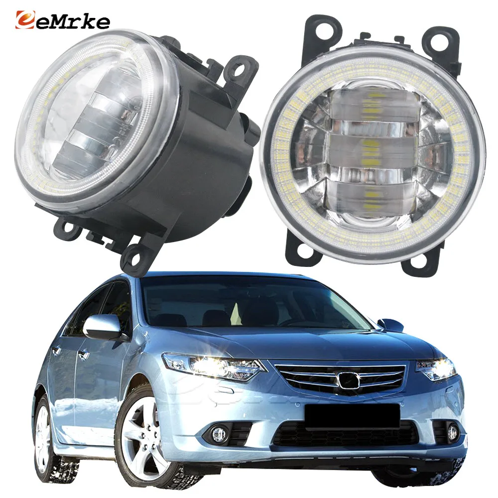 

LED Fog Lights Assembly for Honda Accord Europe Acura TSX 2011 ILX RDX TL Car Angel Eyes Halo DRL Driving Daytime Running Lamp