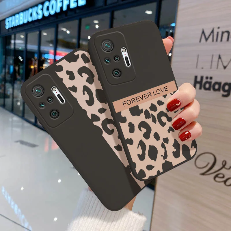 Poco X3 Pro Case For Xiaomi Redmi Note 11 Pro Case For Redmi Note 10 9 8 Pro 9C 10s Poco F3 M4 Pro Mi 11 Lite Leopard Bear Cover