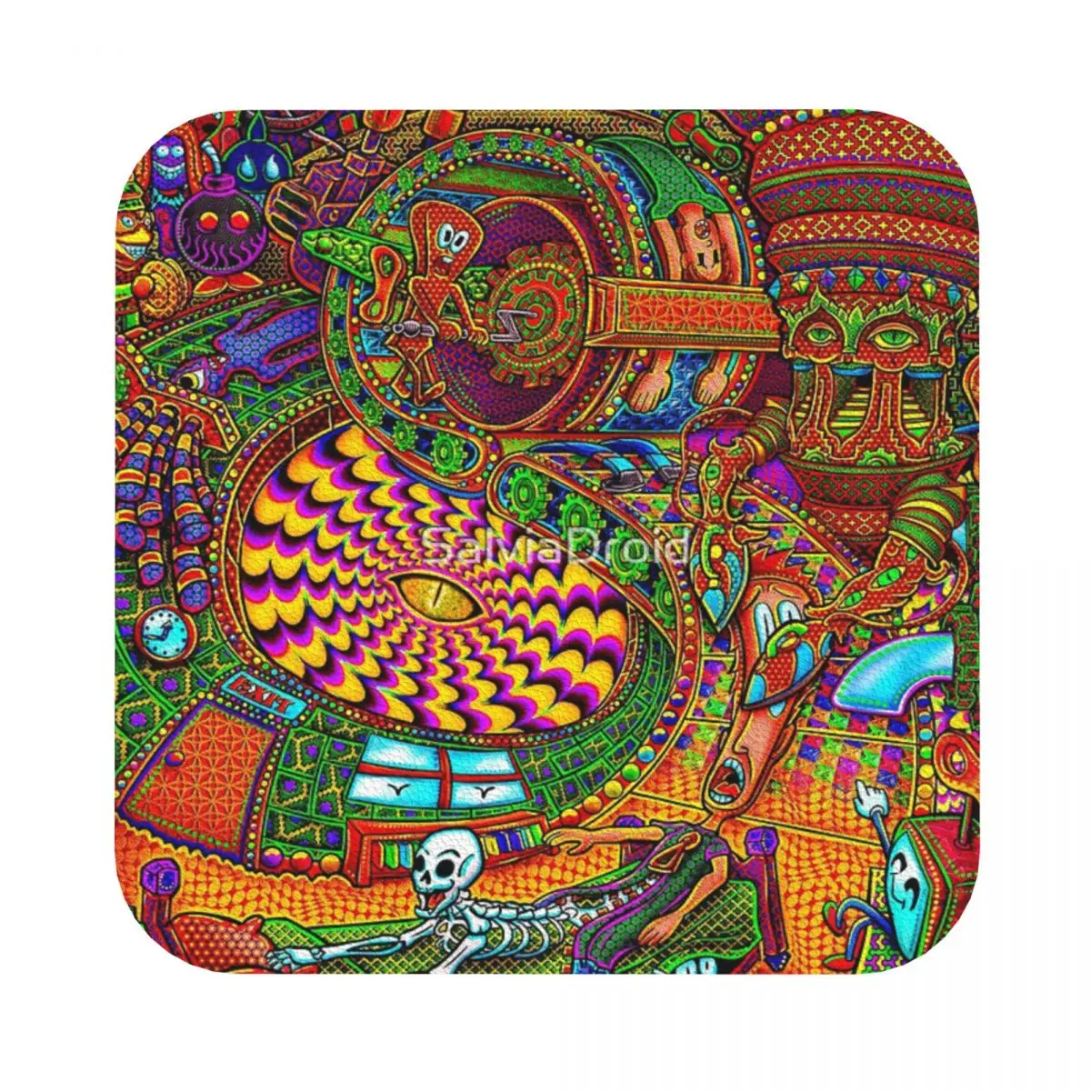 

Carnival Of The Abyss Leather Coaster Set of 4 Modern For Bar Multi-style
