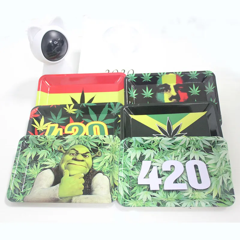 

10PCS Weed Rolling Tray Metal Cigarette Smoking Rolling Tray Herb Tobacco Tinplate Plate Discs Smoke Cigarette Paper Tray