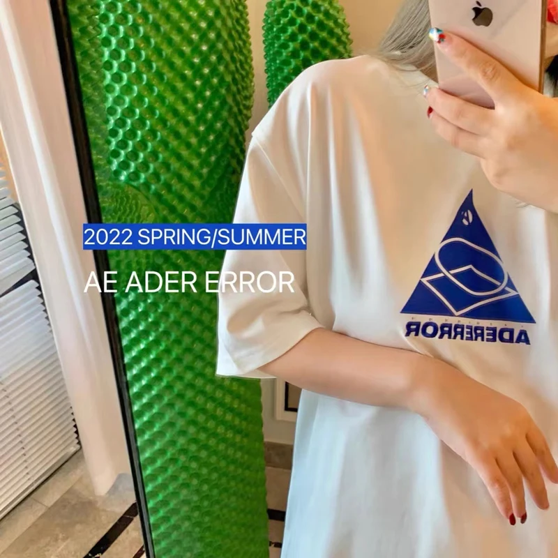 

ADER ERROR Short-Sleeved T-shirt New Embroidered Letter Fashion Triangle Pattern ADER ERROR Heavy Craft Couple T-shirt
